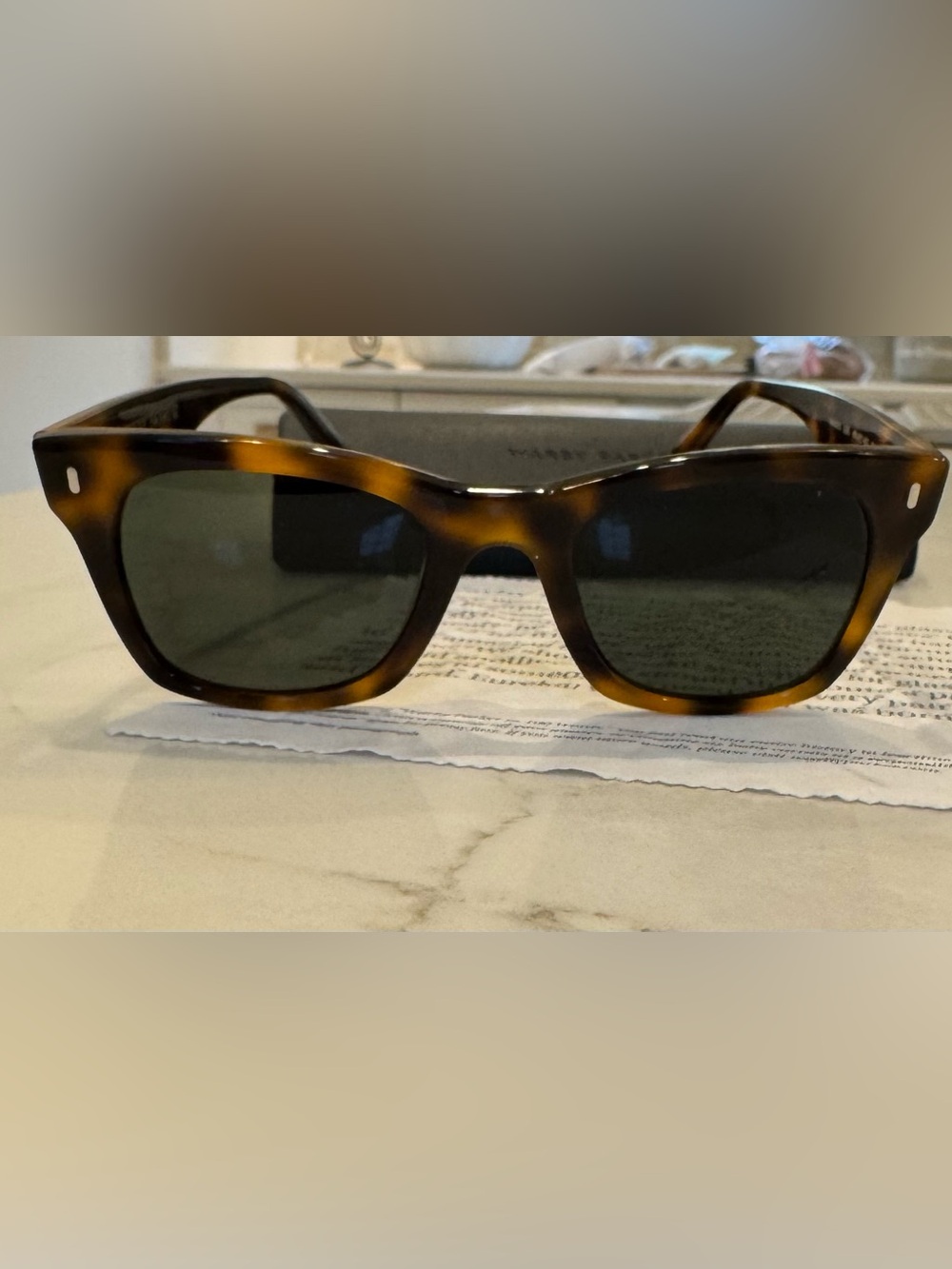 Warby Parker Harris Sunglasses in Tortoiseshell and Dark Green